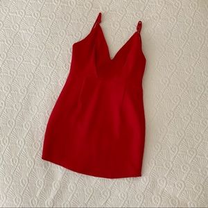 Luxxel Back Ruffle Red Cocktail Dress